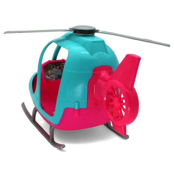 Barbie Helicopter Pink & Blue 2-Seater Toy With Spinning Rotors - Picture 6 of 10
